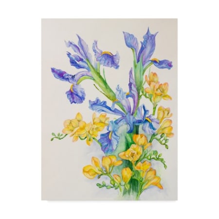 Joanne Porter 'Iris With Gold Fascia' Canvas Art,14x19